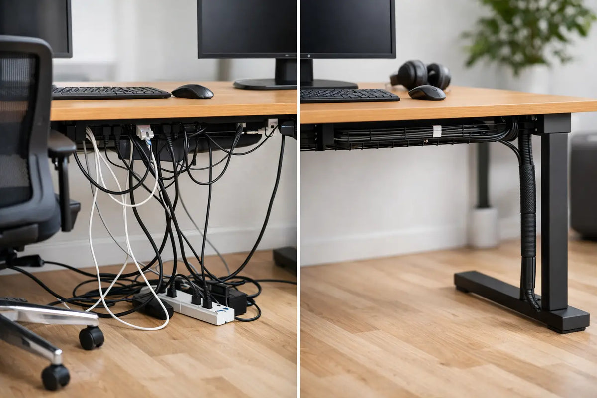 Kabels wegwerken onder bureau in 6 stappen