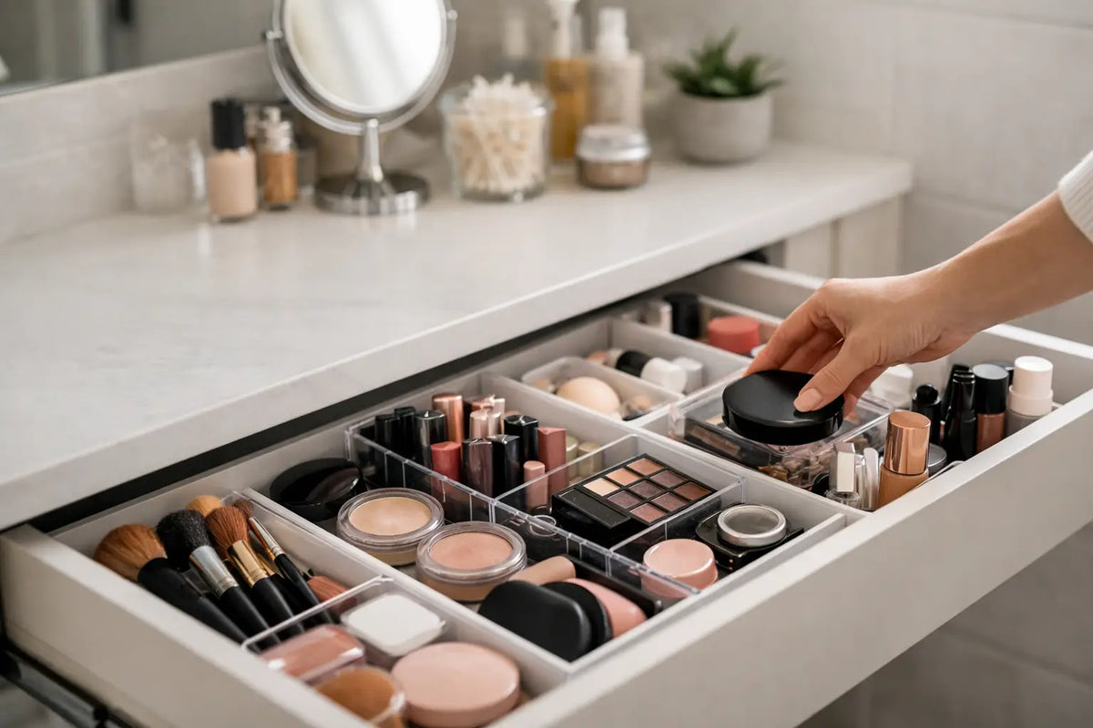 Badkamerlade organiseren voor make-up in 6 stappen