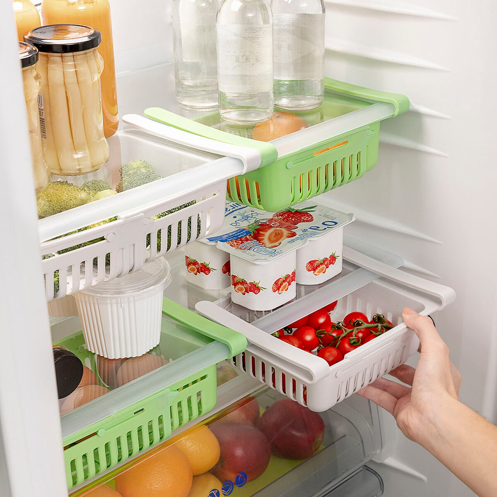 FridgeSlide™ Koelkast Organizer – Verstelbare Set van 2
