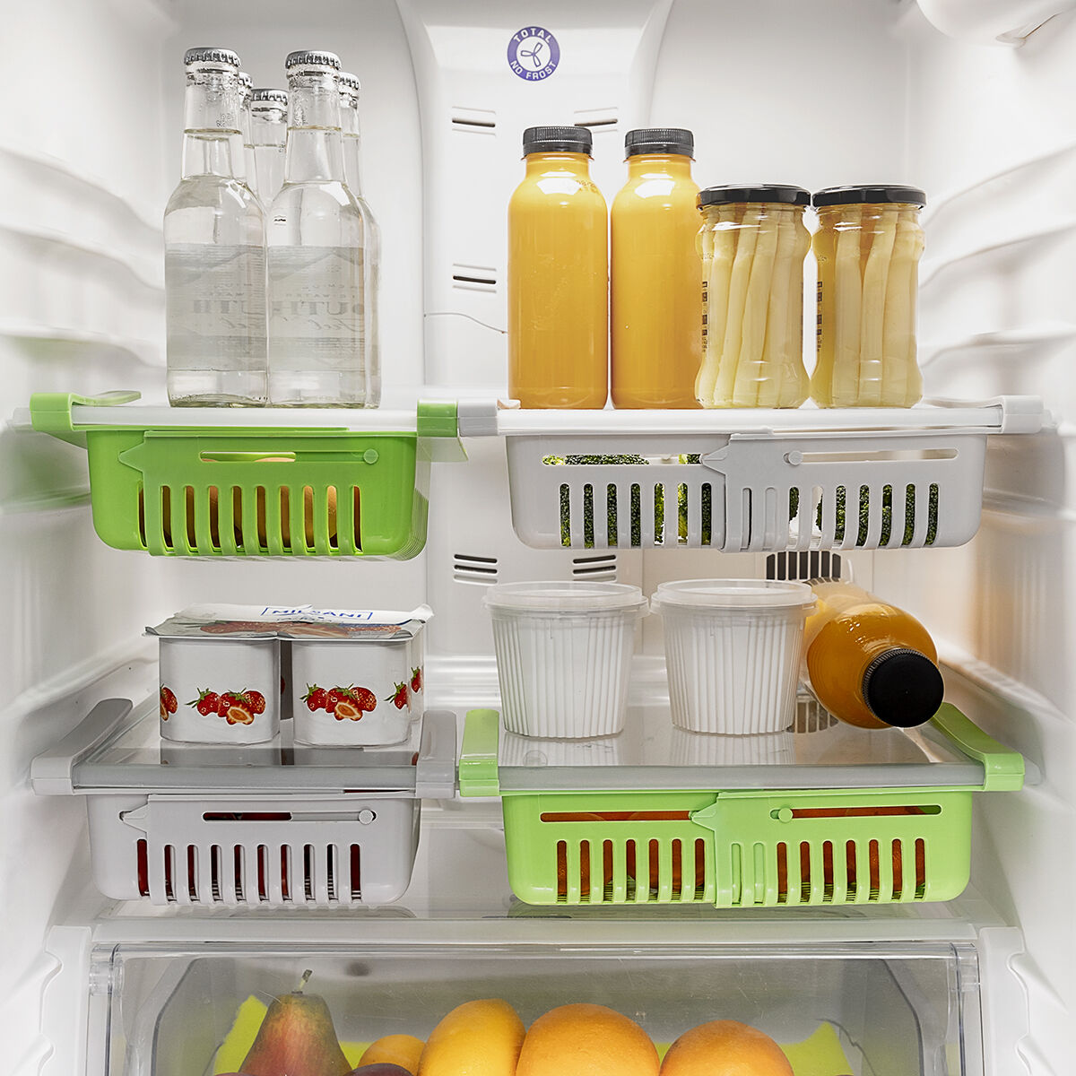 FridgeSlide™ Koelkast Organizer – Verstelbare Set van 2