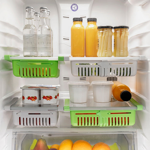 FridgeSlide™ Koelkast Organizer – Verstelbare Set van 2
