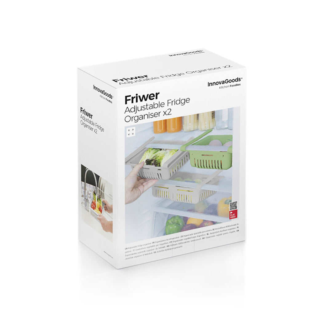 FridgeSlide™ Koelkast Organizer – Verstelbare Set van 2